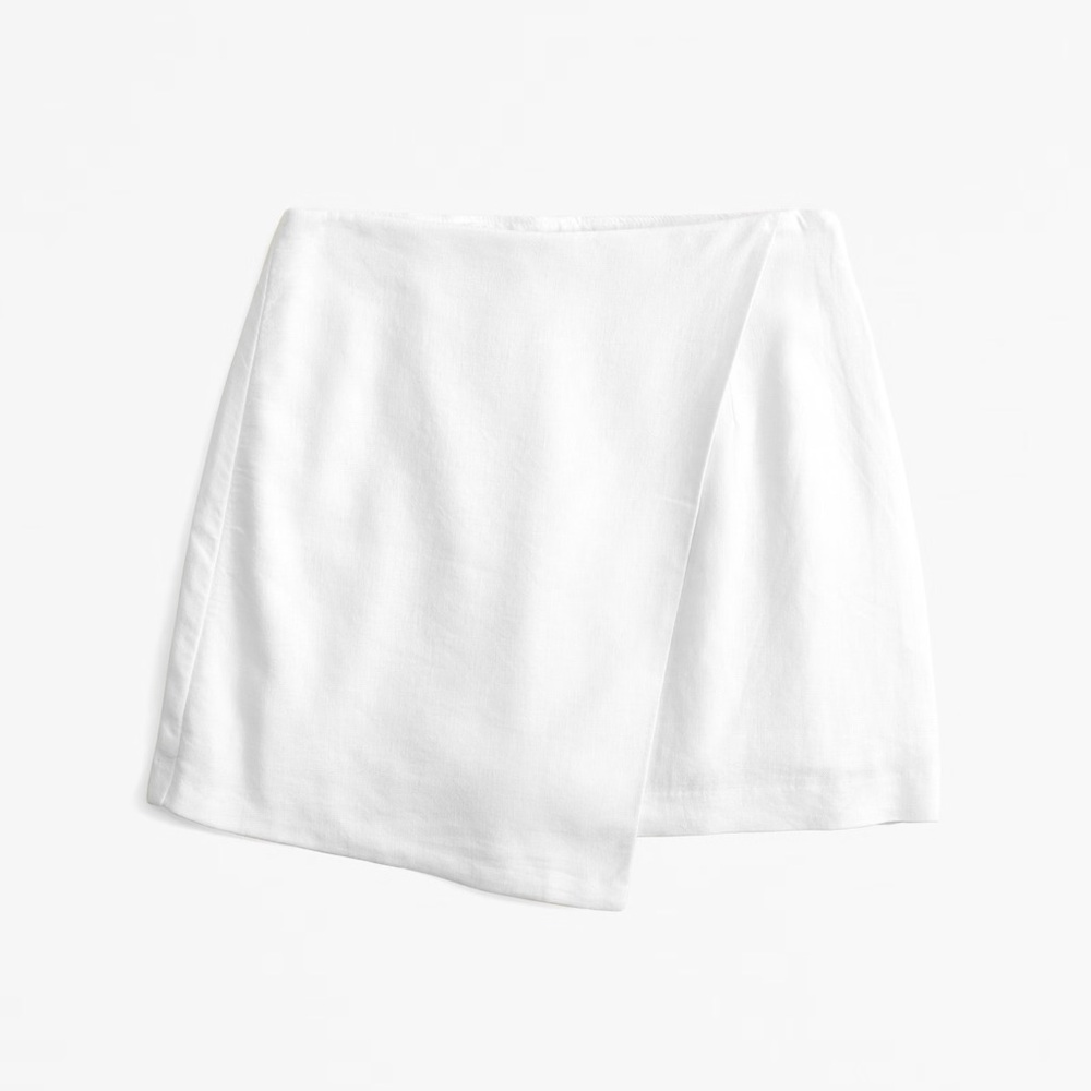 A&F Scarlett Linen-Blend Wrap Mini Skort